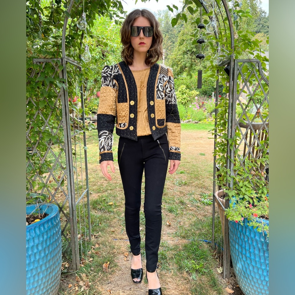 80s Jeanne Marc Patchwork Jacket - image 2